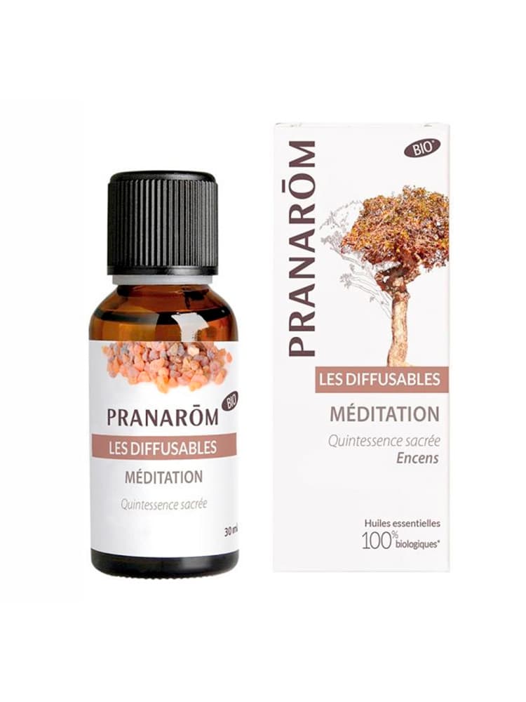 Pranarôm Les Diffusables Mélange d'Huiles Essentielles Pour Diffuseur Méditation Quintessence Sacrée Encens et Nard Bio (Eco) 30 ml