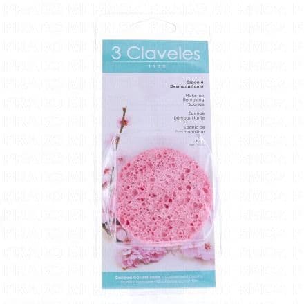 3 CLAVELES Éponge démaquillante 7 cm